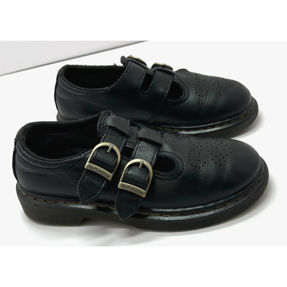 Dr. Martens 8065 J Smooth Leather Black Mary Jane Girls Youth UK 13/1 US/32 EU